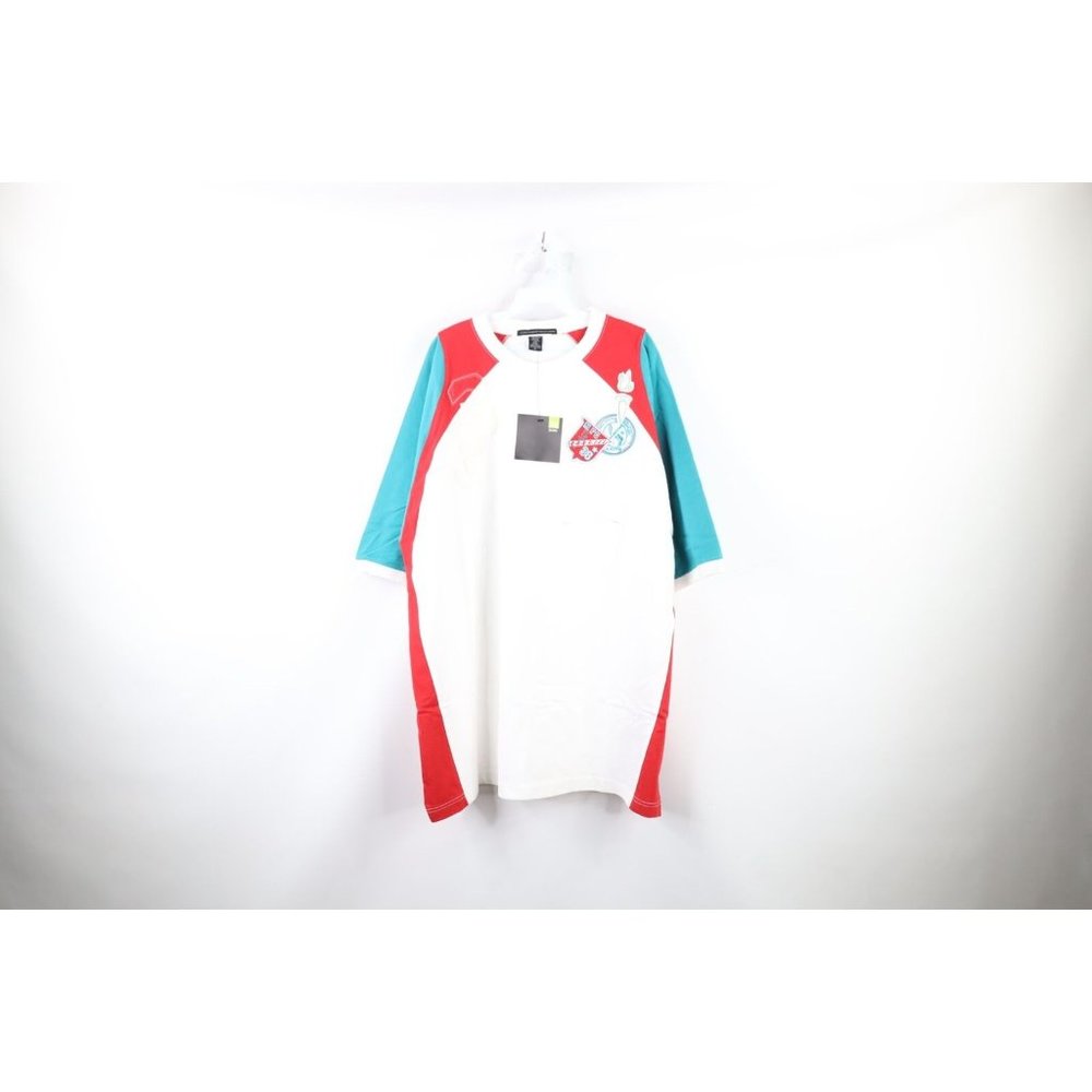 NOS Vtg 90s Marithe Francois Girbaud Mens XL Baggy Fit Spell Out Torch T-Shirt